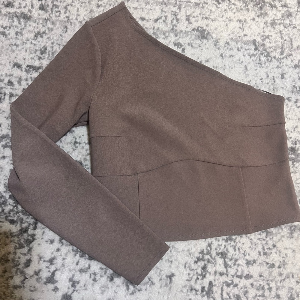Abercrombie & Fitch Brown One-Shoulder Top